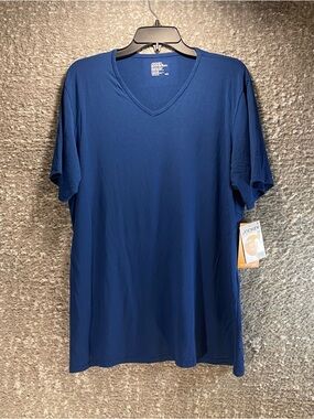 Jockey Active Ultra Soft V-Neck Men's T-Shirt Blue Large NWT